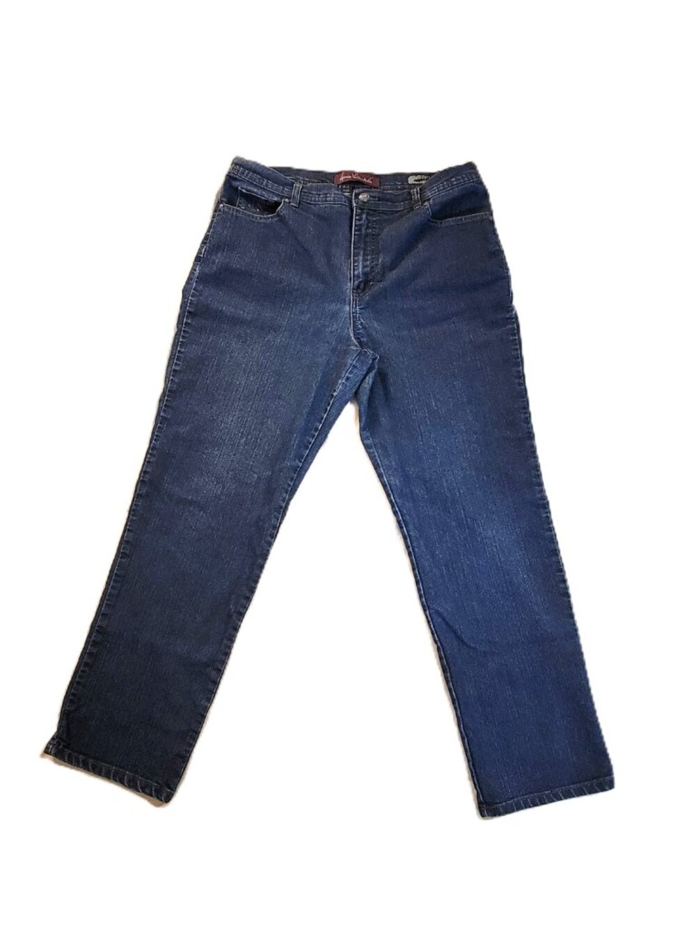 Gloria Vanderbilt Amanda Jeans 16 Average Dark Wash Rhinestone Embellish Pockets
